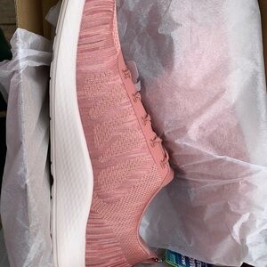 Skechers Women's Dark Rose Knit Sneakers